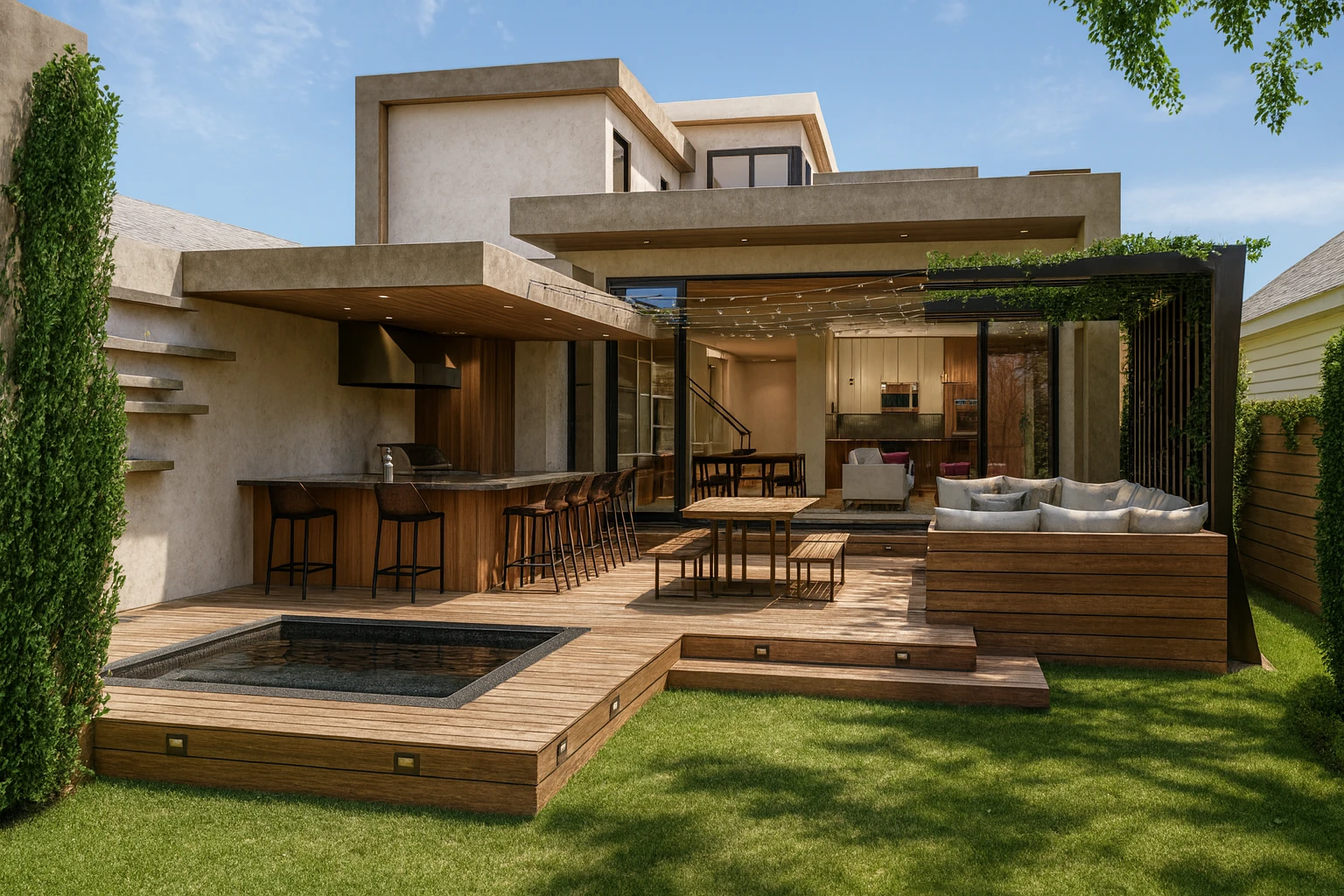 Mountain View House — Backyard Deck – New residential design
